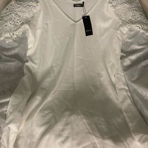 Silky white blouse 3XL with tags.